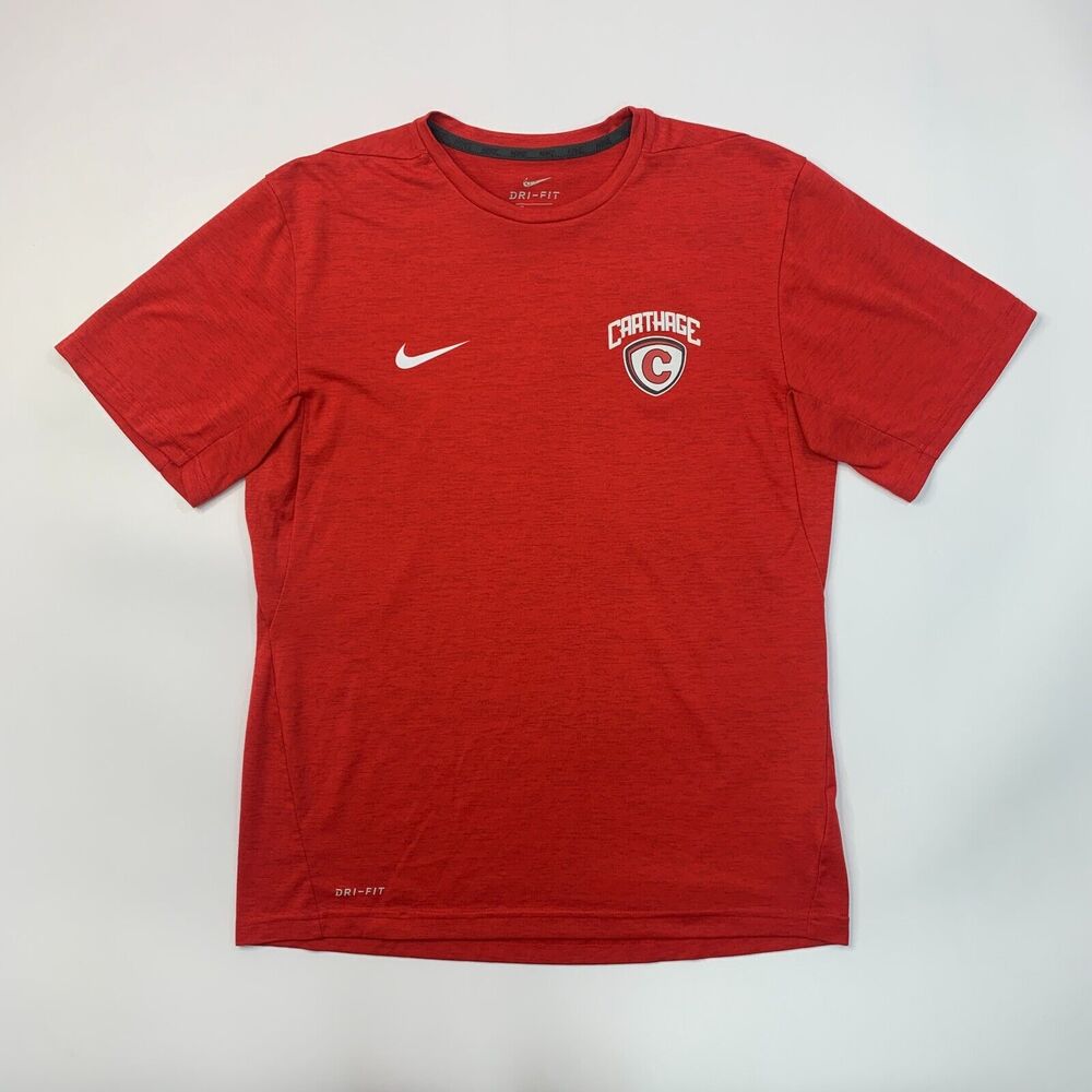 Nike Carthage Firebirds T Shirt Mens M Medium Red Heather Dri Fit Training Tee View 2